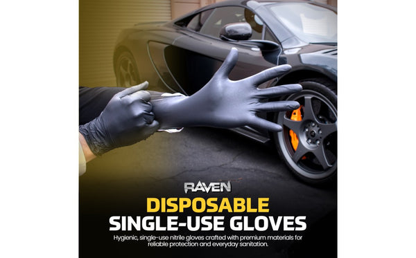 Raven® Powder-Free Exam Grade Nitrile Disposable Gloves - 7 Mil - 100PK