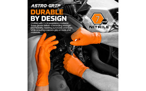 Astro-Grip® Powder-Free Exam Grade Nitrile Disposable Gloves - 7 Mil - 100PK