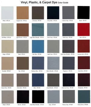 Hi-Tech Automotive Vinyl, Plastic, Leather, and Carpet Dye - 34 OEM Colors