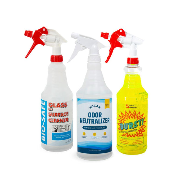 SOCAR Home Sweet Home Bundle - All-Purpose Degreaser, Glass & Surface Cleaner, Odor Neutralizer, 3-Pack Microfiber Towels for Fresh Home